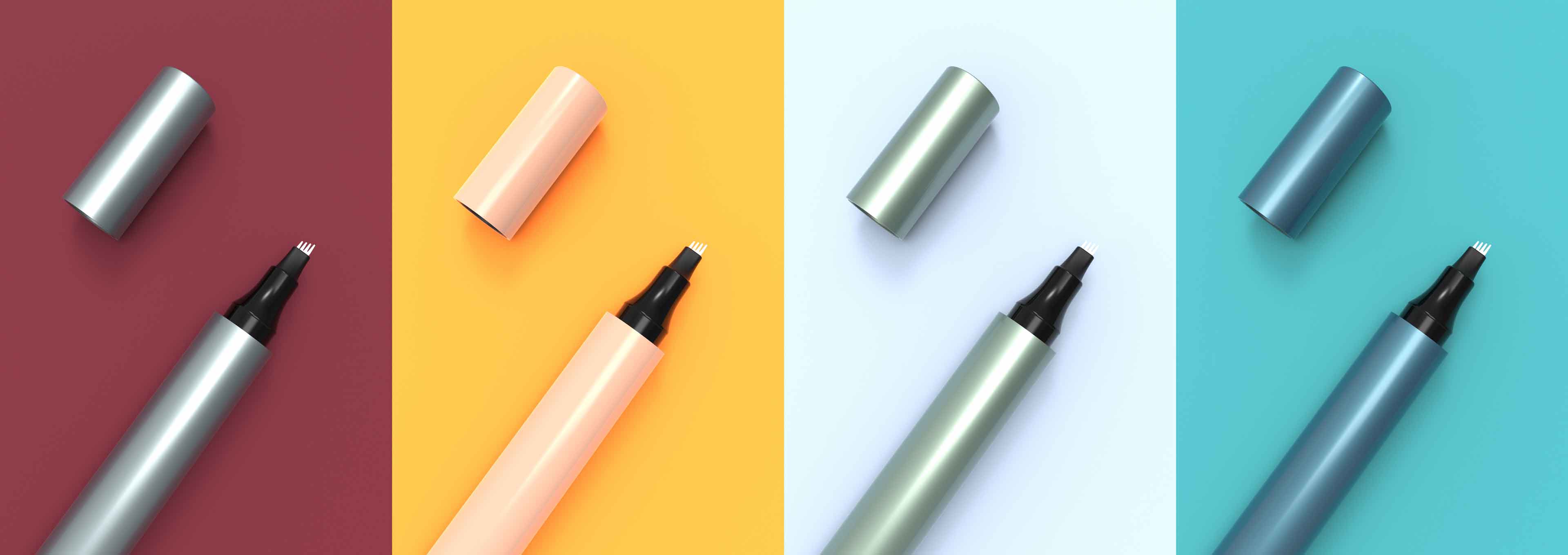 Verabschieden Sie sich von einem Stapel Make-up-Tools! Mit diesem Augenbrauenstift und Konturpinsel mit zwei Enden können selbst Anfänger natürlich definierte Brauen erzielen.