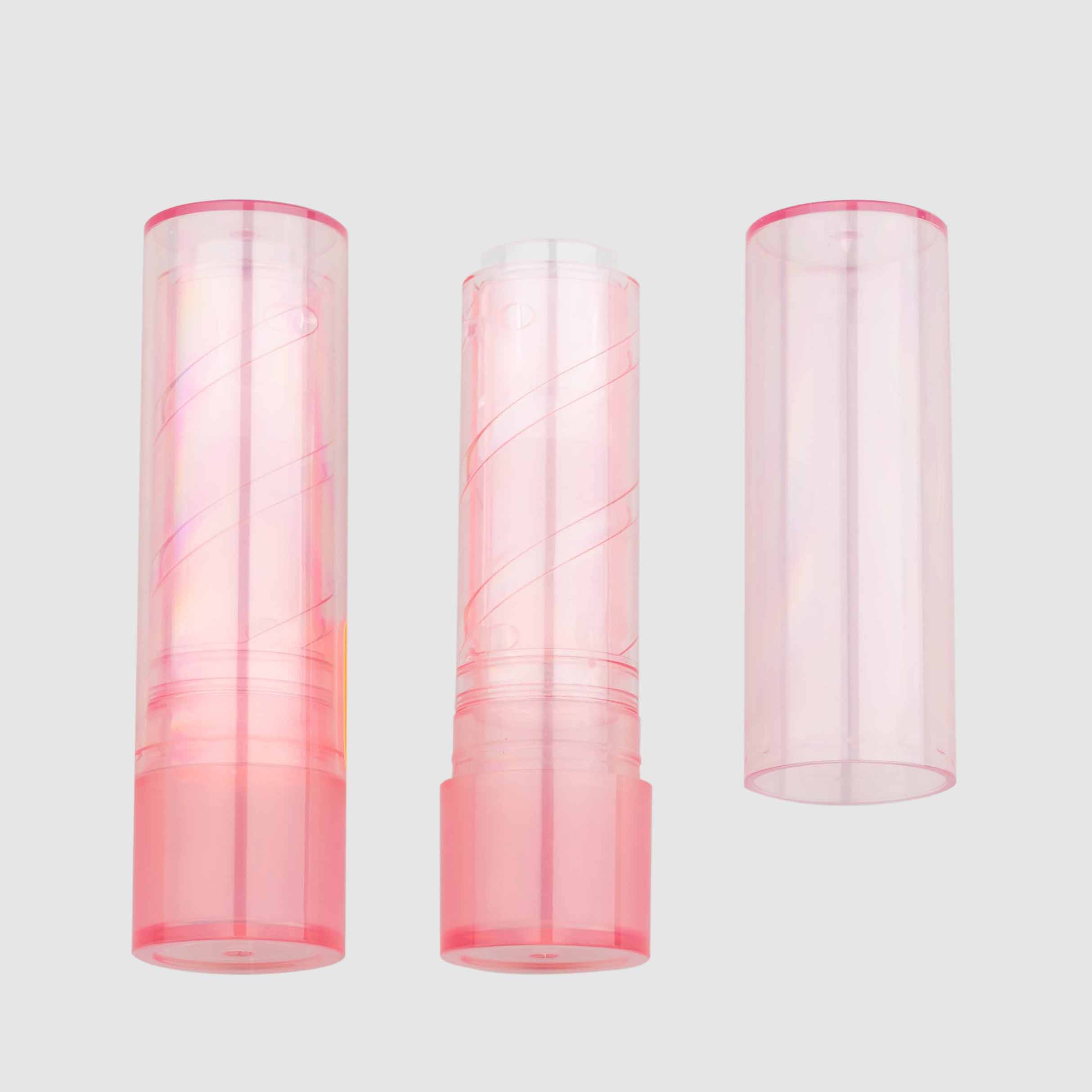 Transparent runde Flachlippenstiftrohr